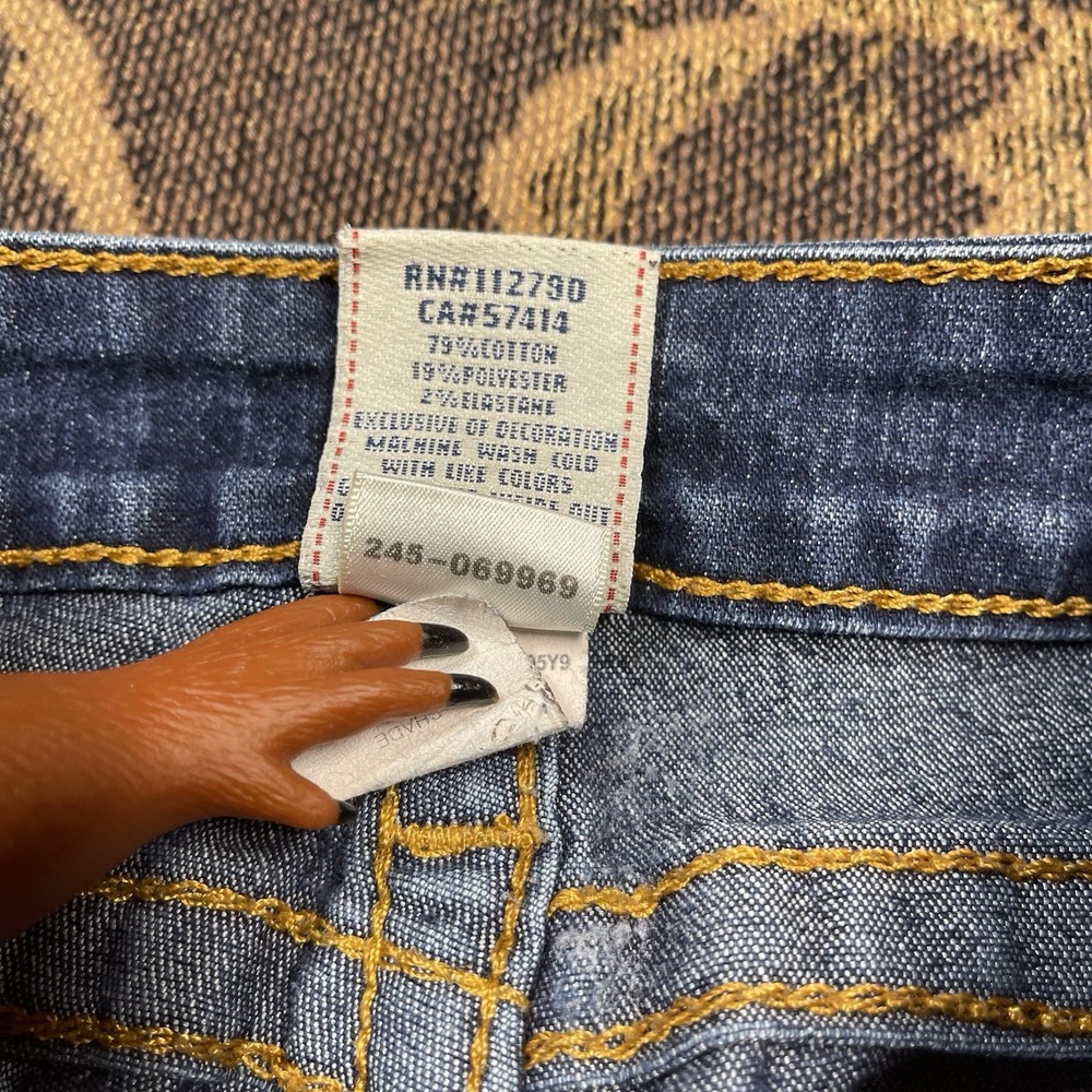 Vtg True Religion Jeans Womens Size 27 Blue Hi Rise Legging Embroidered USA - Picture 4 of 10